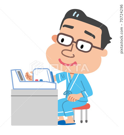 Health check blood pressure measurement male illustration 70724296