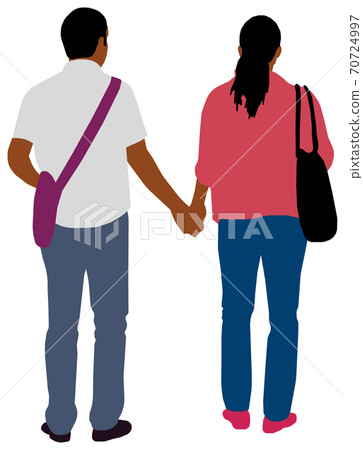 一個人的全身輪廓/黑色矢量插圖(日常生活/情況)/情侶/返回 一個人的全身輪廓/黑色矢量插圖(日常生活/情況)/情侶/返回 70724997