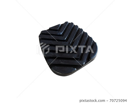 Rubber pad on the gas pedal of the car on an isolated white background. New spare parts. 70725094
