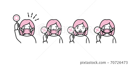 Illustration material How to put on the correct mask Girl Illustration material How to put on the correct mask Girl 70726473