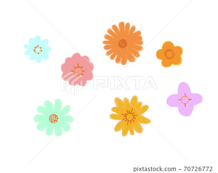 Watercolor Style Simple Flower Illustration - Stock Illustration [70726772]  - Pixta