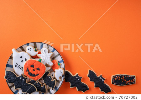 萬聖節 餅乾 糖霜 糖霜餅乾 橙色背景 Decoratied cookies ハロウィン クッキー 萬聖節 餅乾 糖霜 糖霜餅乾 橙色背景 Decoratied cookies ハロウィン クッキー 70727002