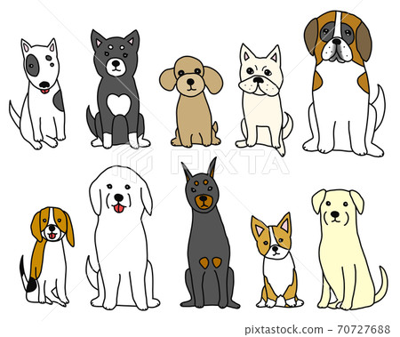 A collection of sitting dog materials 70727688