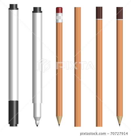 Set of text markers and pencils , vector illustration. 70727914