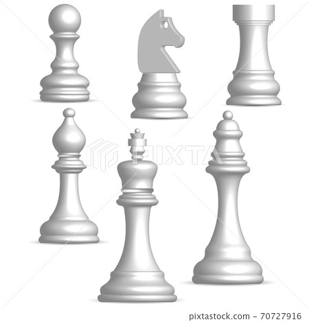 3D glossy chess figures, vector illustration. 70727916