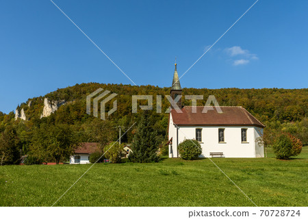 Chapel in Neidingen in the Upper Danube Valley, Sigmaringen district, Baden-Wuerttemberg, Germany 70728724