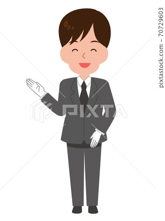 Male staff who guide with a smile - Stock Illustration [70729603] - PIXTA