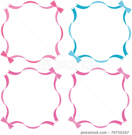 帶點和條紋的簡單絲帶框架廣場 70730267