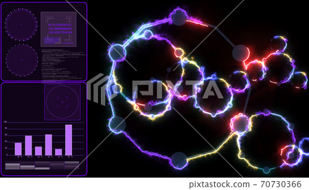 Futuristic digital colorful big data cyber connection system with integrated hexagon and analysis grph monitor Futuristic digital colorful big data cyber connection system with integrated hexagon and analysis grph monitor 70730366