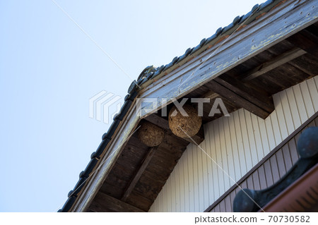 A hornet's nest made in a house 70730582
