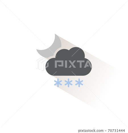 Heavy snow, cloud and moon. Isolated color icon. Weather vector illustration Heavy snow, cloud and moon. Isolated color icon. Weather vector illustration 70731444