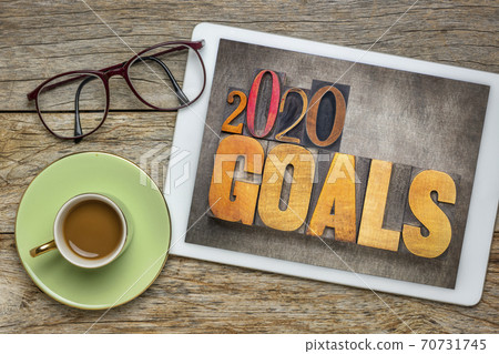 2020 goals banner in wood type 2020 goals banner in wood type 70731745