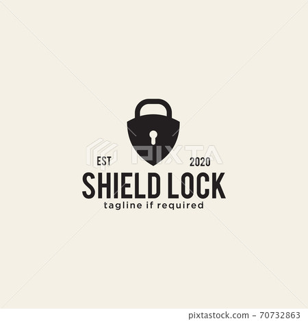 Shield lock logo design template - Stock Illustration [70732863] - PIXTA
