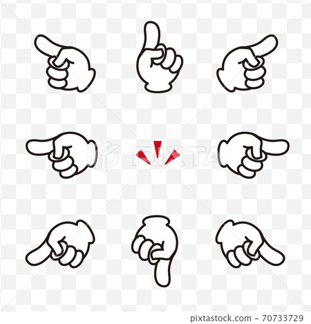 Pointing position illustration material 70733729
