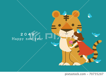 2046 Tiger Year New Year's card template 2046 Tiger Year New Year's card template 70735287