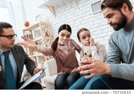 Mom shows daughter to leave psychologist office. Mom shows daughter to leave psychologist office. 70735610