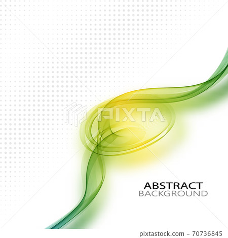 Abstract vector background, transparent waved lines for brochure, website, flyer design. Blue yellow green smoke wave. 70736845