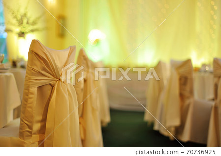 wedding banquet in a restaurant is set 70736925
