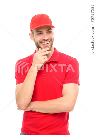 Casual trend you should try. Happy man smile isolated on white. Handsome guy in casual style. Casual trend you should try. Happy man smile isolated on white. Handsome guy in casual style. 70737583