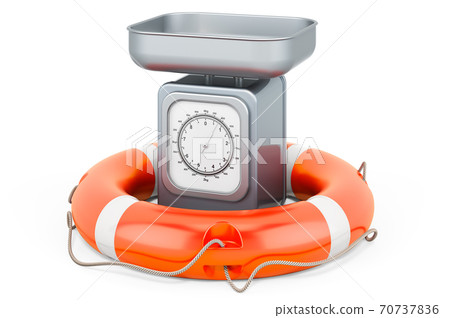 Service and repair of kitchen scales, 3D rendering 70737836