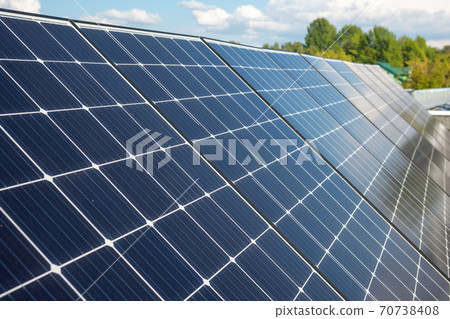 Photovoltaic cells on the background or solar panels 70738408