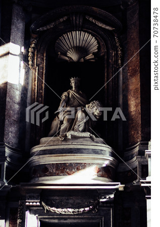 statue of Karl Bourbon, work of Tommaso Solari in the royal palace of Caserta, Italy 70738478