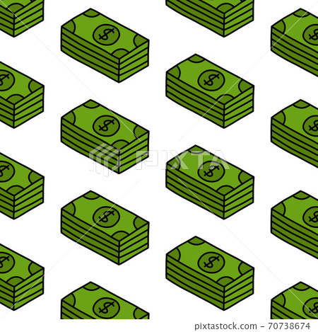 dollars seamless doodle pattern, vector color dollars seamless doodle pattern, vector color 70738674