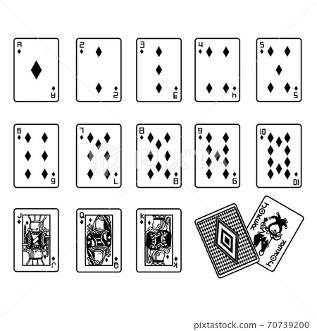 Playing card set diamond (monochrome) Playing card set diamond (monochrome) 70739200