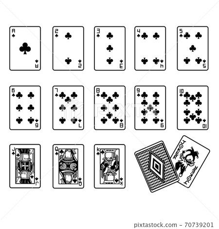 Playing card set clover (monochrome) Playing card set clover (monochrome) 70739201