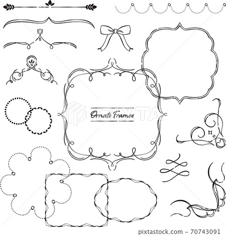 Decorative Frame Pen Drawing Handwriting Stock Illustration