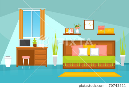 Bedroom Sleeping Room Bed Interior Design Modern House Illustration Bedroom Sleeping Room Bed Interior Design Modern House Illustration 70743311