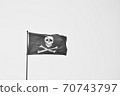 Black and White Pirate flag with with skull and bones 70743797