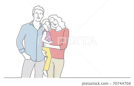 Happy family, mother, father, daughter. Happy family, mother, father, daughter. 70744708