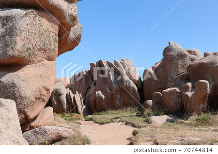 Boulders on the Pink Granite Coast in Brittany Boulders on the Pink Granite Coast in Brittany 70744814