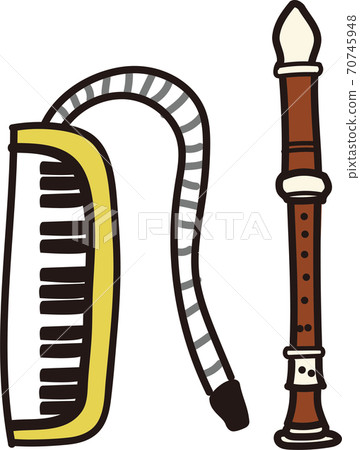 鍵盤口琴和錄音機的插圖 鍵盤口琴和錄音機的插圖 70745948