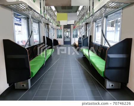 Inside a rattle train with no passengers Inside a rattle train with no passengers 70746226