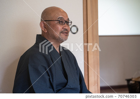Mature men in a yukata figure 70746303