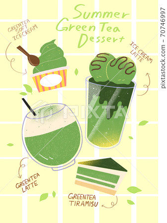 Summer desserts for the menu hand drawn illustration 002 70746997