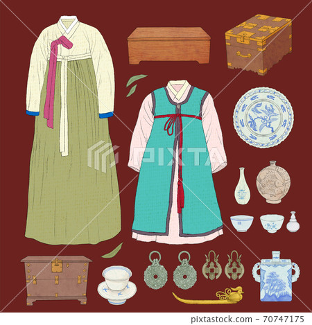Fashion collection of clothes hand-drown illustration 009 Fashion collection of clothes hand-drown illustration 009 70747175