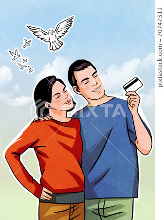 Shopping concept comic cartoon pop art retro style illustration 003 Shopping concept comic cartoon pop art retro style illustration 003 70747311