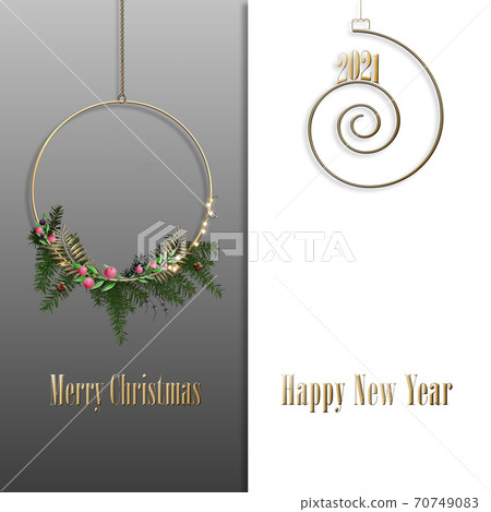 Merry Christmas and Happy New Year 2021 background Merry Christmas and Happy New Year 2021 background 70749083