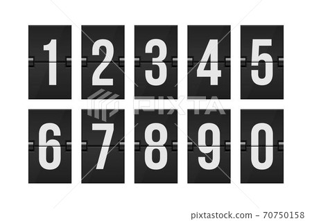 Mechanical scoreboard numbers vector illustration 70750158