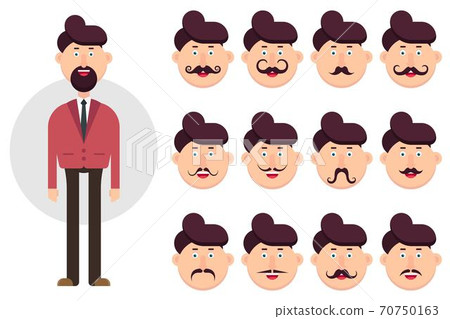 Man character with different types of mustache vector illustration Man character with different types of mustache vector illustration 70750163