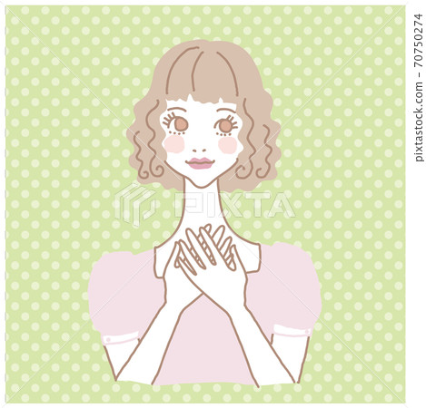 可愛的小女孩緊張 70750274