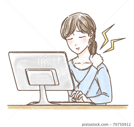 Female stiff shoulder desktop Female stiff shoulder desktop 70750912