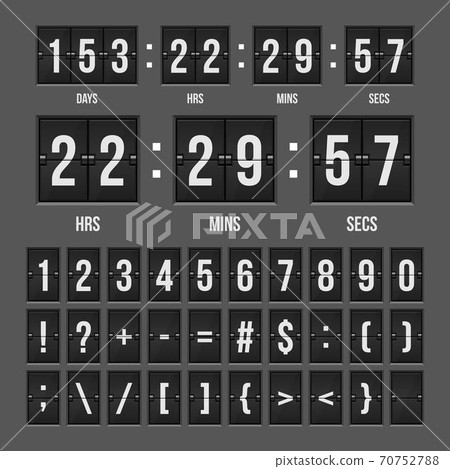 Mechanical scoreboard countdown timer vector illustration isolated Mechanical scoreboard countdown timer vector illustration isolated 70752788