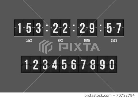 Mechanical scoreboard countdown timer vector illustration isolated Mechanical scoreboard countdown timer vector illustration isolated 70752794