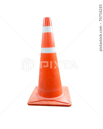 Orange traffic cone road for safety and warning on white background with clipping path. Orange traffic cone road for safety and warning on white background with clipping path. 70758285