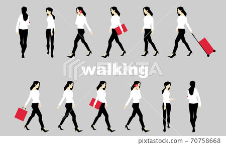 Simple illustration of a walking woman 70758668