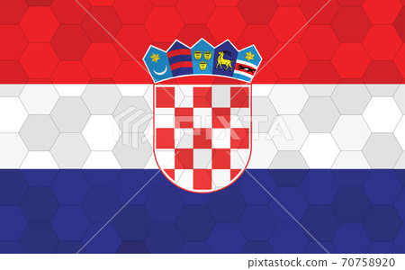 Croatia flag illustration. Futuristic Croatian flag graphic with abstract hexagon background vector. Croatia national flag symbolizes independence. Croatia flag illustration. Futuristic Croatian flag graphic with abstract hexagon background vector. Croatia national flag symbolizes independence. 70758920